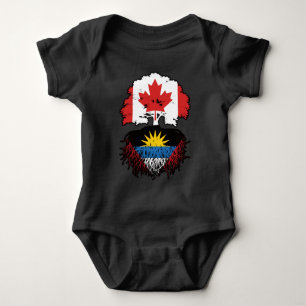 Antigua Antiguan Canadian Canada Tree Roots Flag Baby Bodysuit