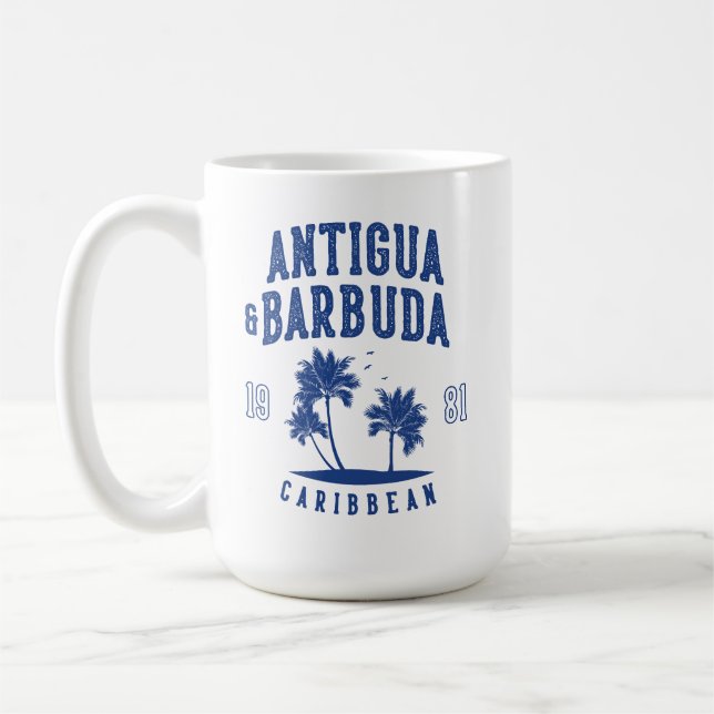 Antigua & Barbuda Caribbean Palm Tree Coffee Mug (Left)