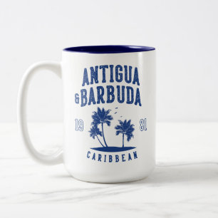 Antigua & Barbuda Caribbean Palm Tree Two-Tone Coffee Mug