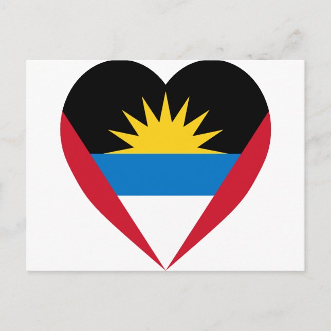 Antigua & Barbuda Flag Heart Postcard (Front)