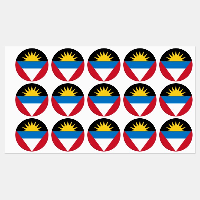 Antigua & Barbuda flag Labels (Sheet)