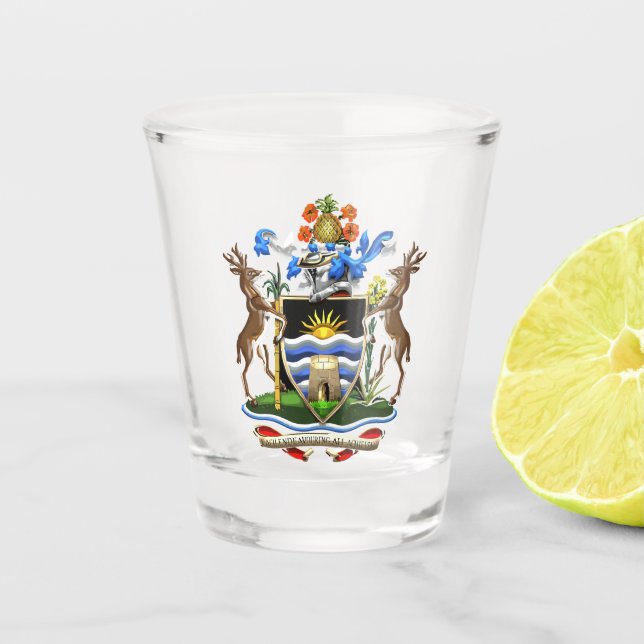 Antigua & Barbuda Shot Glass (Front)