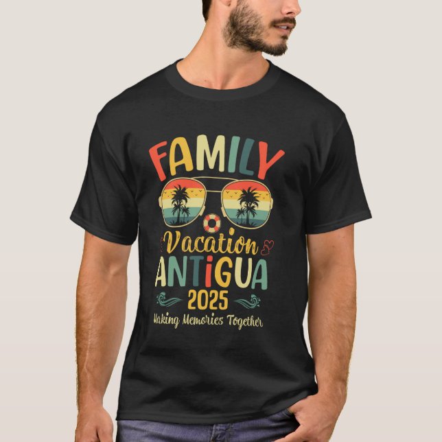 Antigua Beach Family Summer Vacation 2025 Tropical T-Shirt (Front)