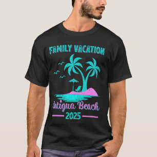 Antigua Beach Family Vacation 2025 Palm Tree T-Shirt
