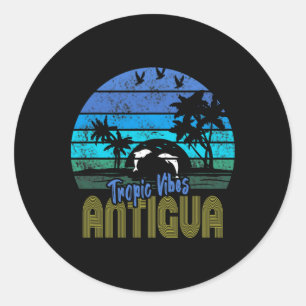 Antigua Caribbean Beach Vacation Souvenir Classic Round Sticker
