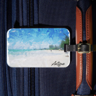 Antigua Caribbean Island tropical Panorama View Luggage Tag