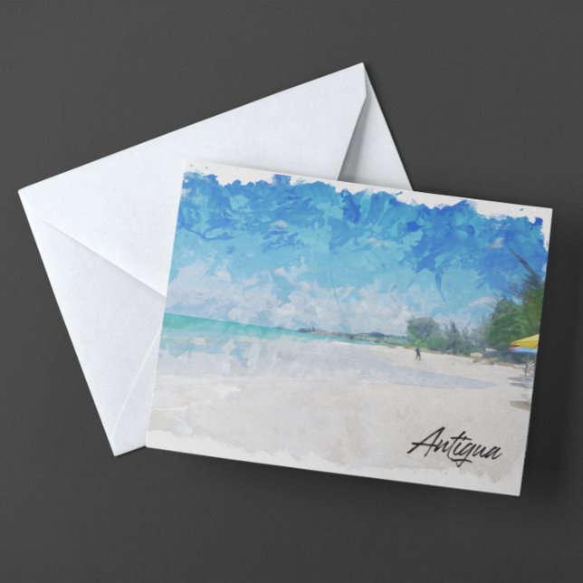 Antigua Caribbean Island tropical Panorama View Postcard (beautiful antigua postcard)