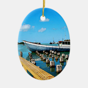 Antigua Dock Ceramic Ornament