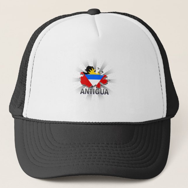 Antigua Flag Map 2.0 Trucker Hat (Front)