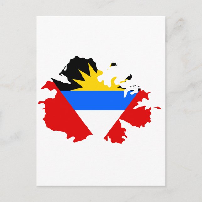 Antigua flag map postcard (Front)
