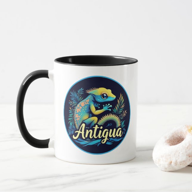 Antigua Island Caribbean Gecko Mug (With Donut)