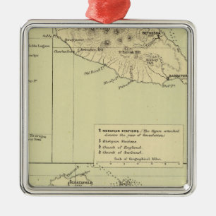 Antigua Lithographed Map Metal Ornament