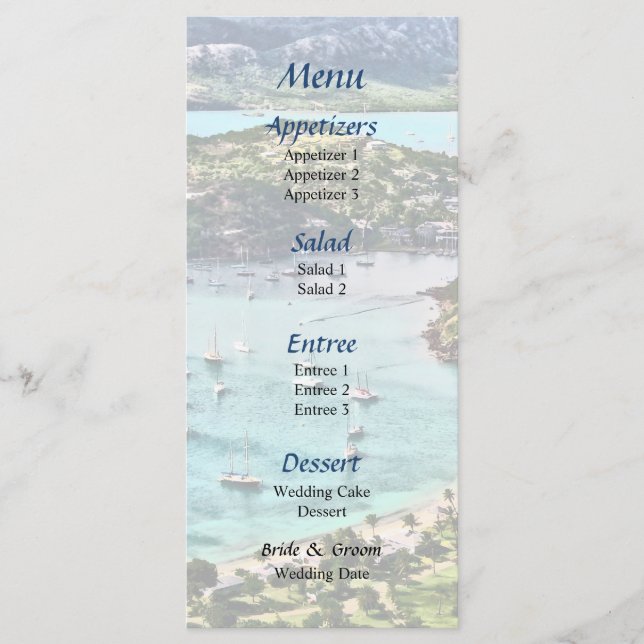 Antigua View Falmouth Harbour Menu (Front)