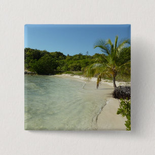 Antiguan Beach Beautiful Tropical Landscape 15 Cm Square Badge