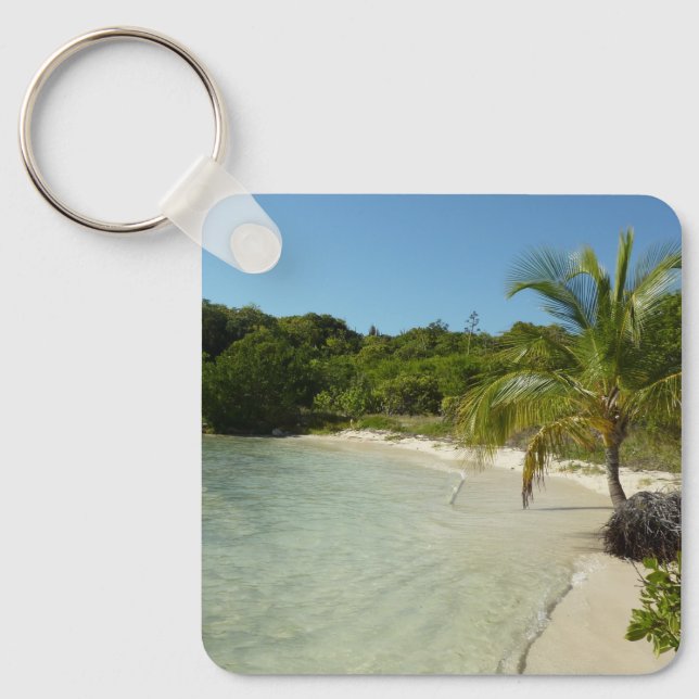 Antiguan Beach Beautiful Tropical Landscape Key Ring (Front)