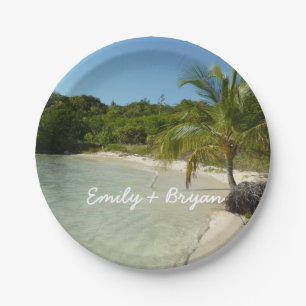 Antiguan Beach Beautiful Tropical Landscape Paper Plate