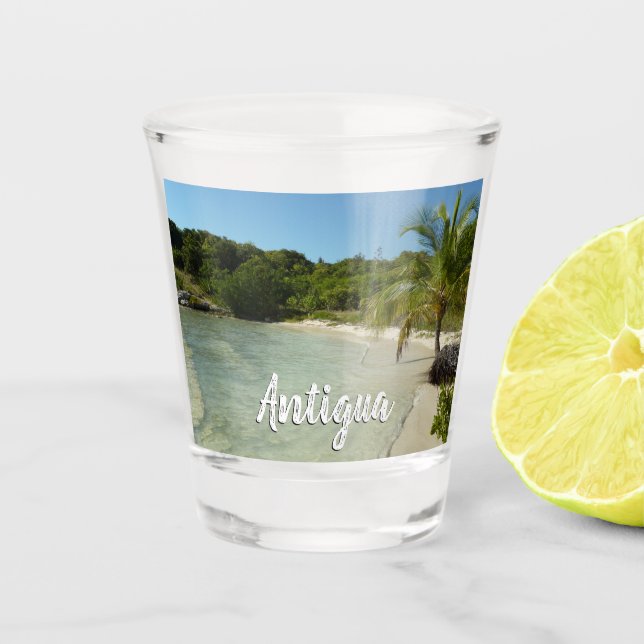 Antiguan Beach Beautiful Tropical Landscape Shot Glass (Front)