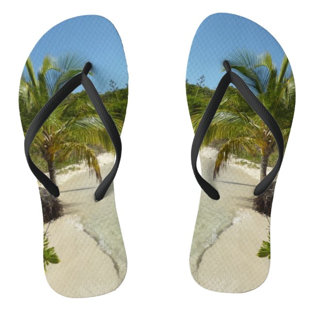 Antiguan Beach Beautiful Tropical Landscape Thongs (Footbed)