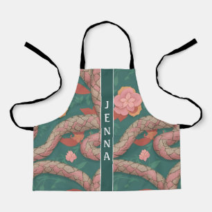 Antiguan Racer Snake Pastel Colourful Pattern Apron