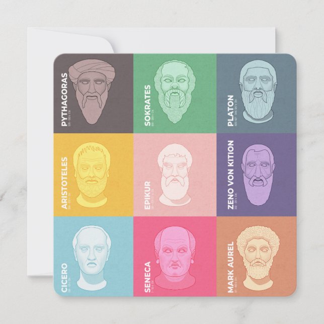 Antike Philosophen Invitation (Front)