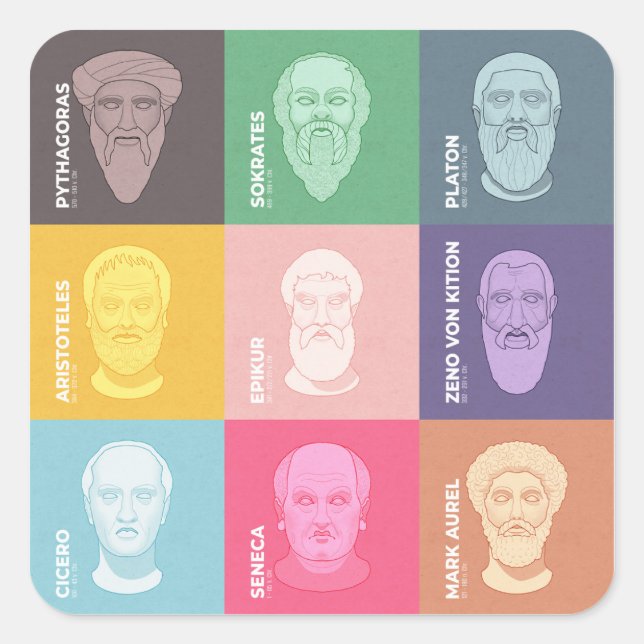 Antike Philosophen Square Sticker (Front)