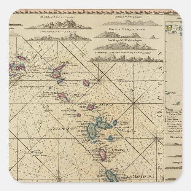Antilles, Charibbee Islands Square Sticker (Front)