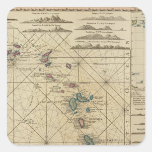 Antilles, Charibbee Islands Square Sticker