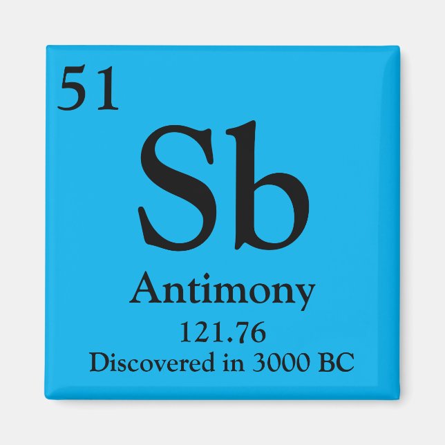 Antimony Periodic Table Magnet (Front)