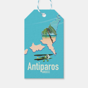 Antiparos Greece travel map Gift Tags