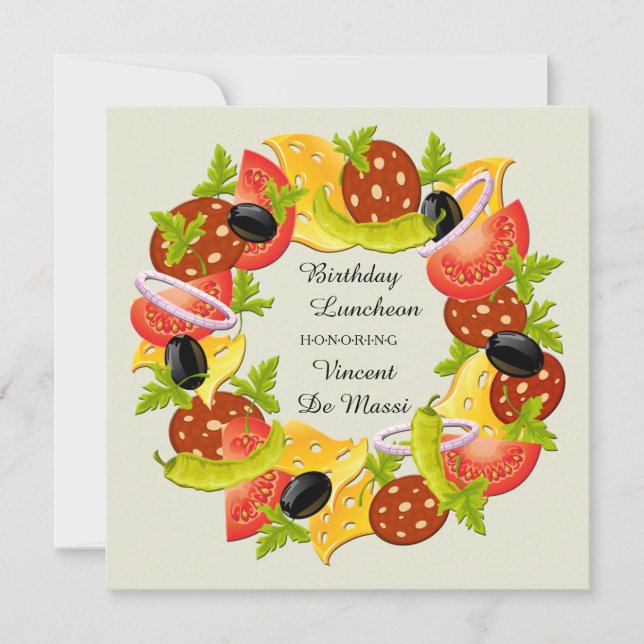 Antipasto Wreath Luncheon Invitation (Front)
