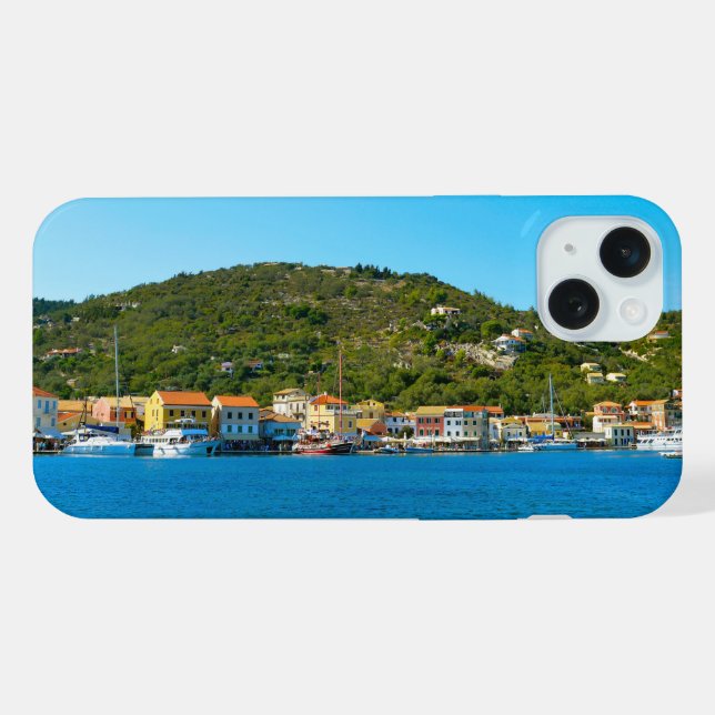 Antipaxos harbor coast iPhone case (Back Horizontal)