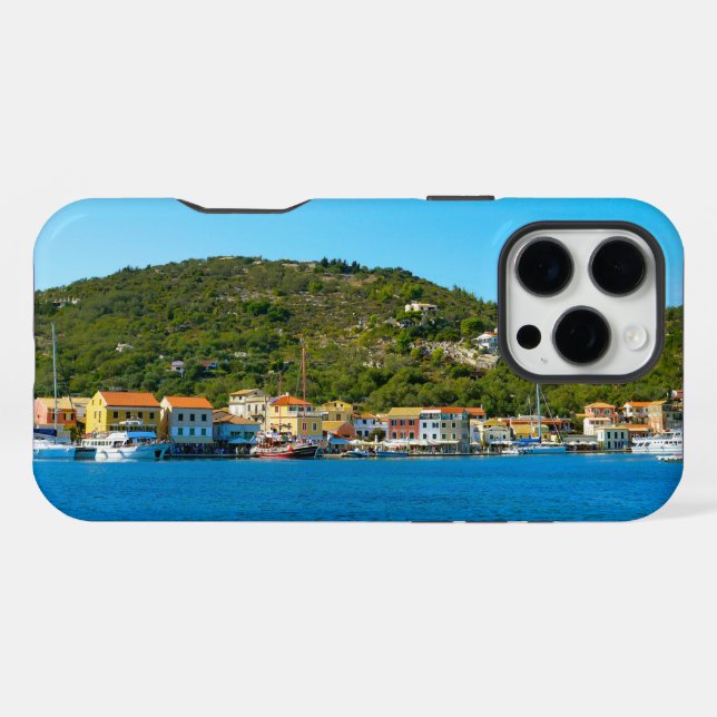 Antipaxos harbor coast iPhone case (Back Horizontal)