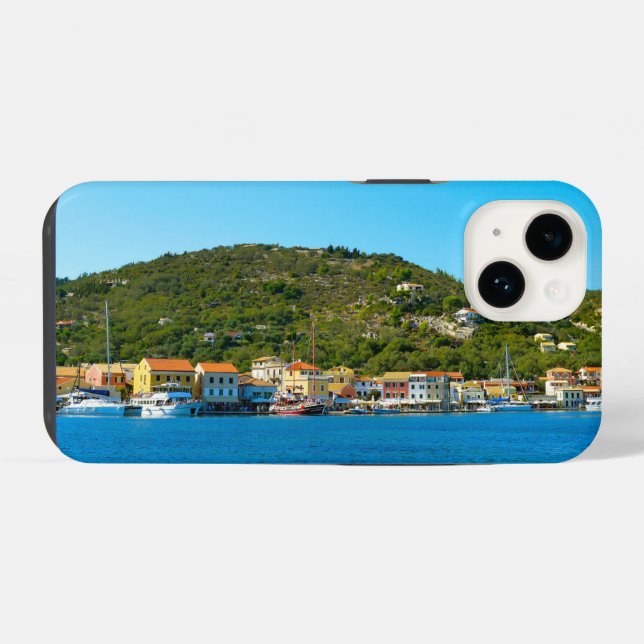 Antipaxos harbor coast iPhone case (Back Horizontal)