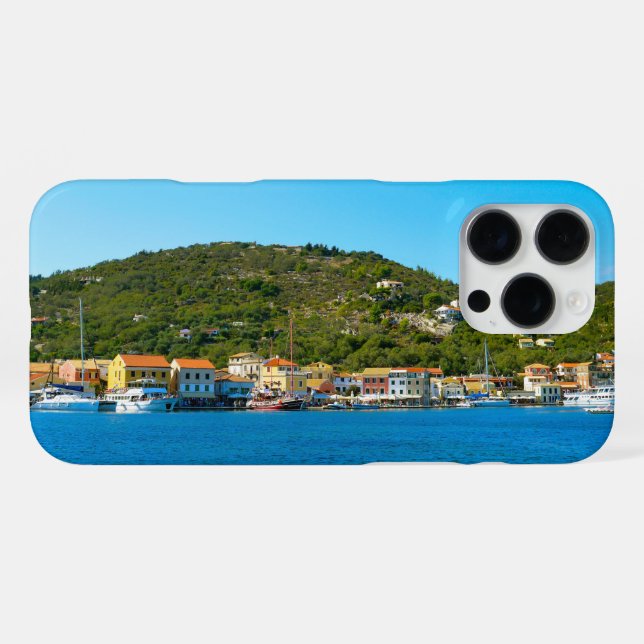 Antipaxos harbor coast iPhone case (Back Horizontal)