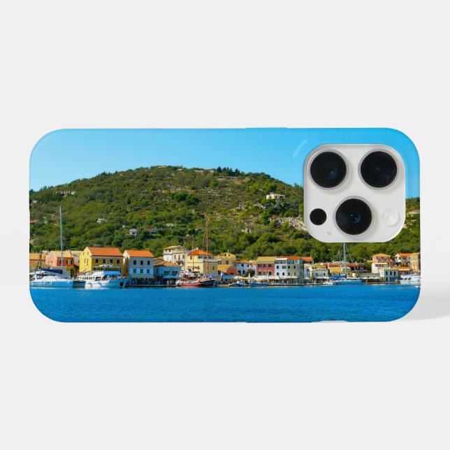 Antipaxos harbor coast iPhone case (Back Horizontal)