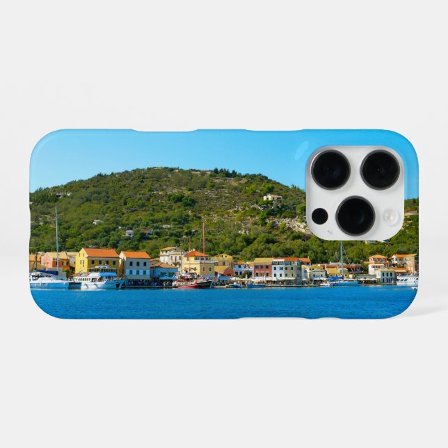 Antipaxos harbor coast iPhone case (Back Horizontal)