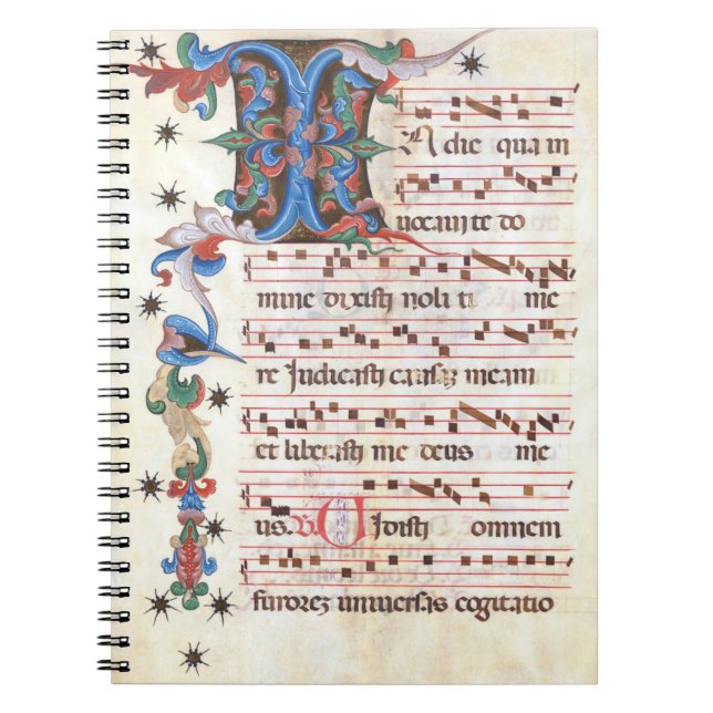 Antiphon Gregoriant Chant Mediaeval Manuscript Notebook (Front)