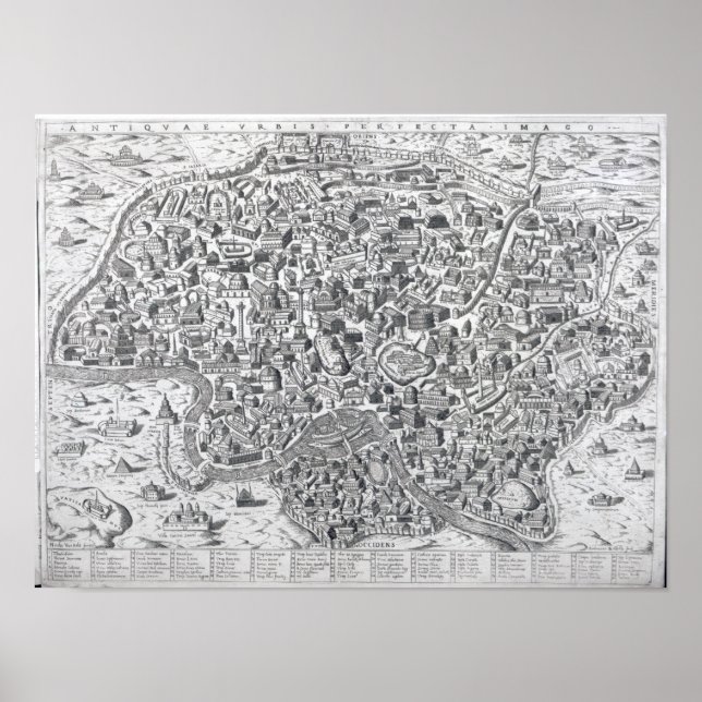 Antiquae Urbis Perfecta Imago, Map of Rome Poster (Front)