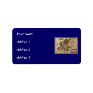 Antiquarian 1721 Map of Europe by Herman Moll Label