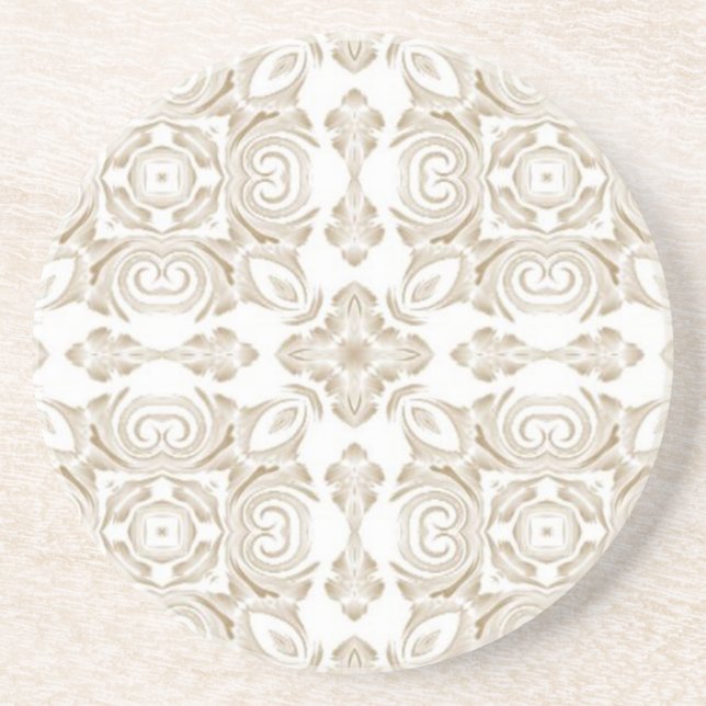 Antiqubeige  floral coaster (Front)