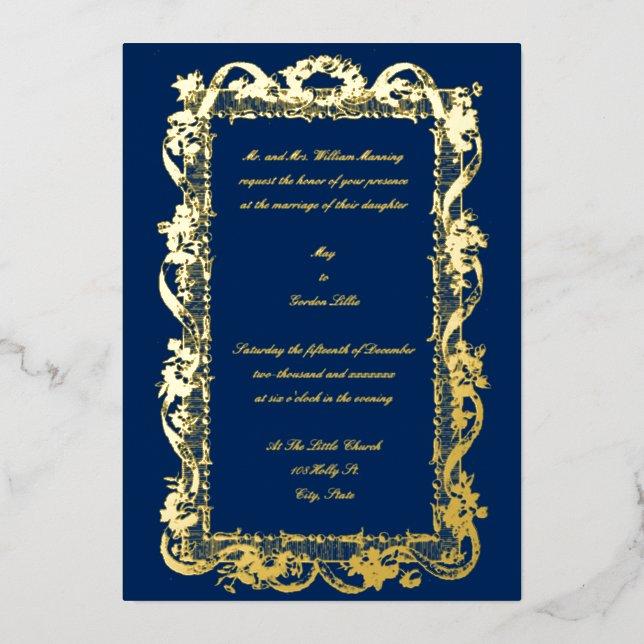 Antique 1778 Baroque Rococo Floral Garland Wedding (Front)