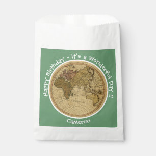 Antique 1786 Eastern Hemisphere Map Theme Party Favour Bag