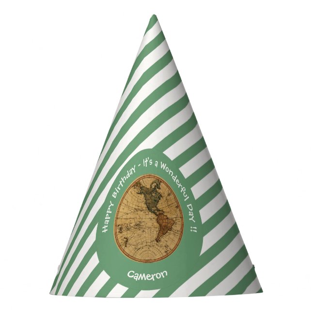 Antique 1786 Western Hemisphere Map Theme Party Hat (Front)