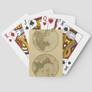 Antique 1786 World Map by William Faden Playing Cards