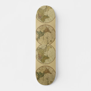 Antique 1786 World Map by William Faden Skateboard