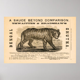 Antique 1869 spicy sauce ad poster