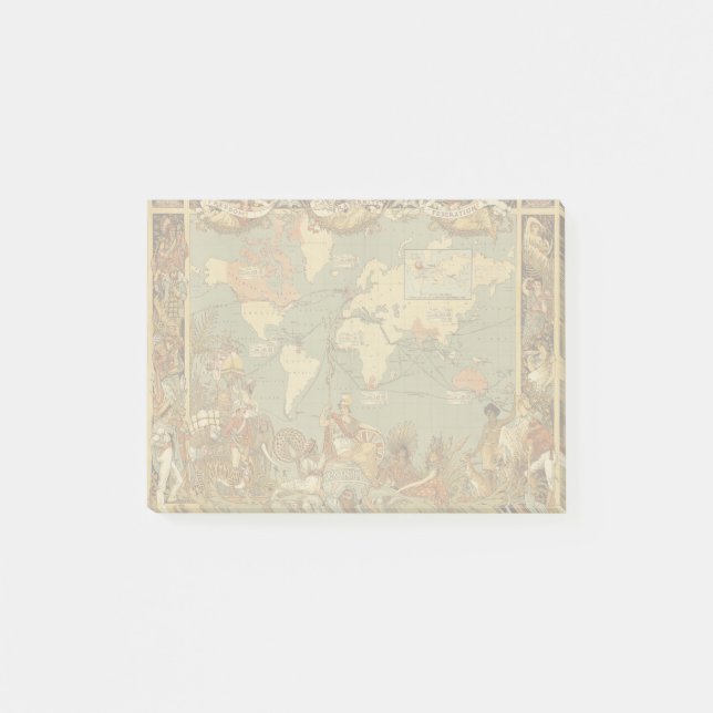 Antique 1886 World Map British Empire Poster Post-it Notes (Front)