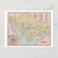 Antique 1899 Map of Washington, DC,