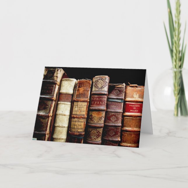 Antique 18th Century Design Leather Binding books Card (Front)