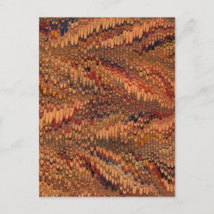 Antique 18th Century Paper Marbling Marbled Postcard